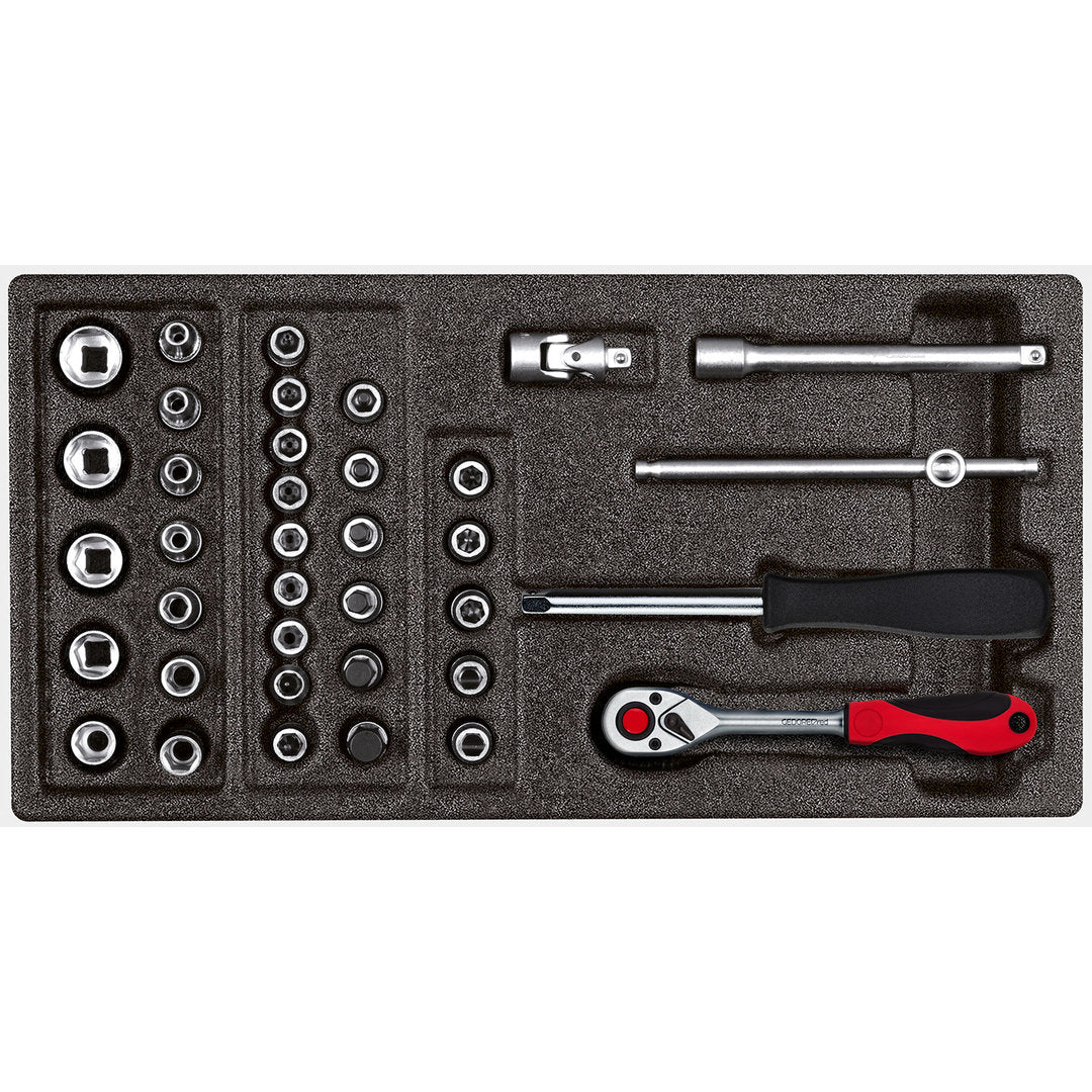 Juego de llaves de vaso 1/4 modulo CT 2/6 37 piezas GEDORE red