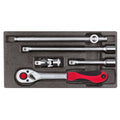 Carraca 1/2 con accesorios modulo CT 2/6 5 piezas GEDORE red