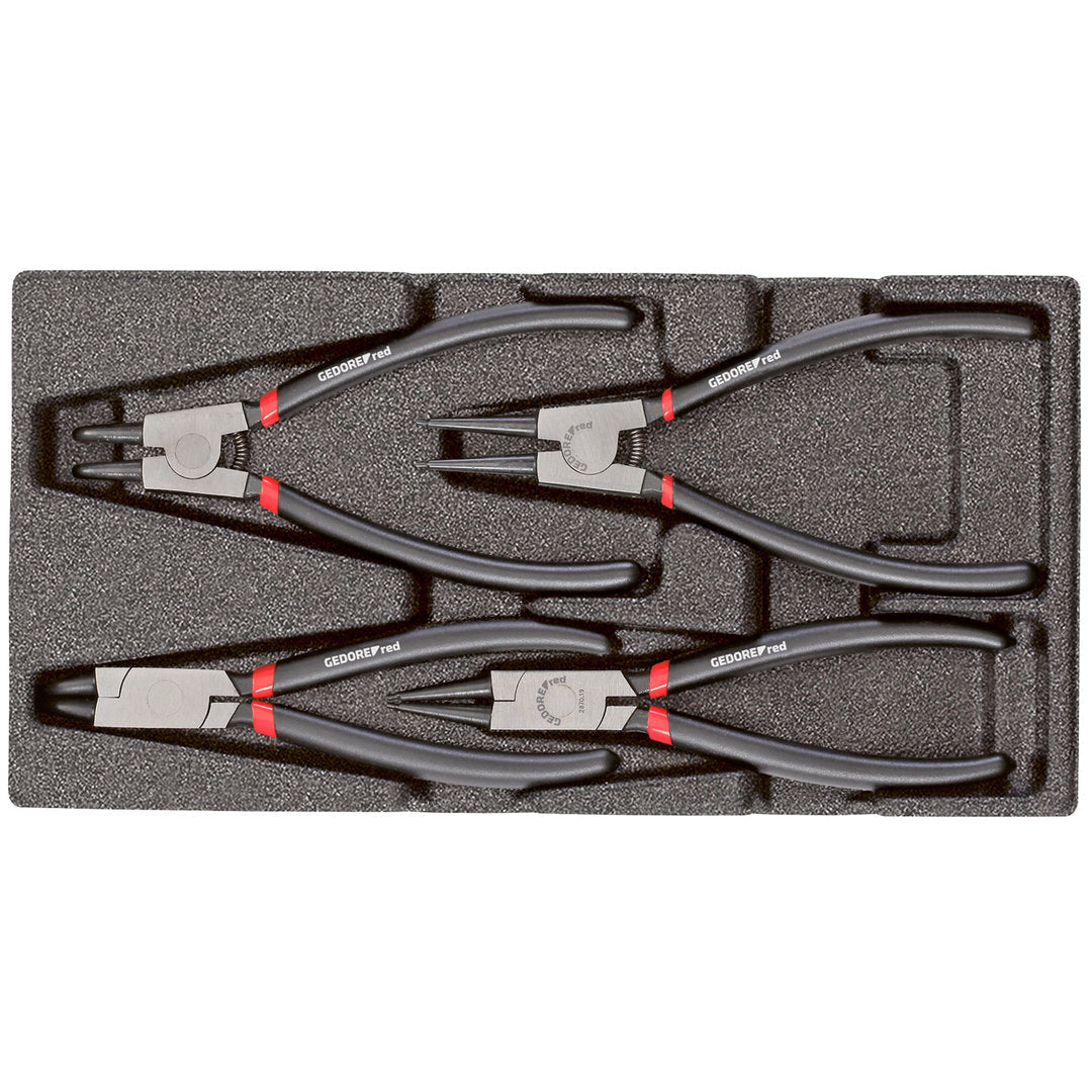 Juego de alicates para circlips modulo CT 2/6 4 piezas GEDORE red
