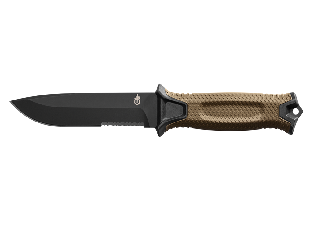 FISKARS Strongarm Fixed, Coyote, Serrated, Box