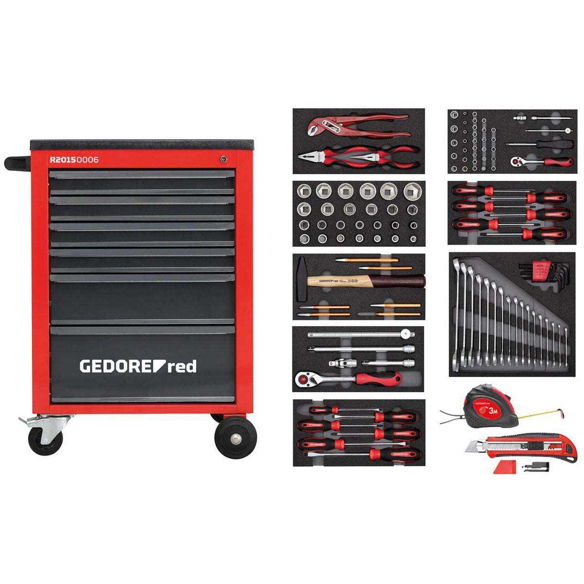 Carro de taller MECHANIC con 119 herramientas GEDORE red