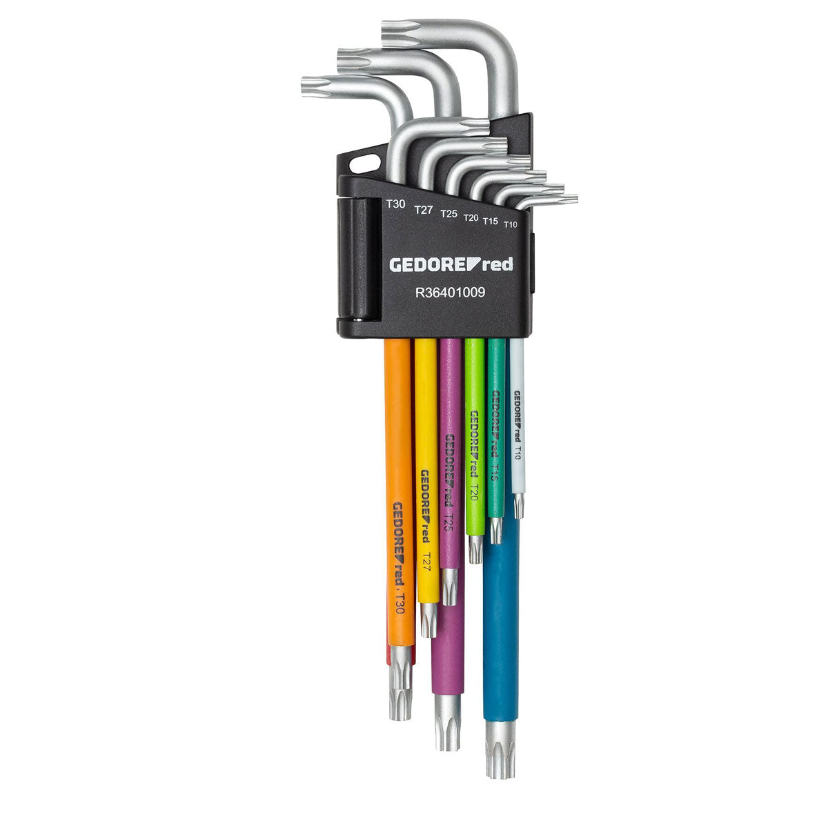 Juego de 9 llaves acodadas TX colores, T10-T50