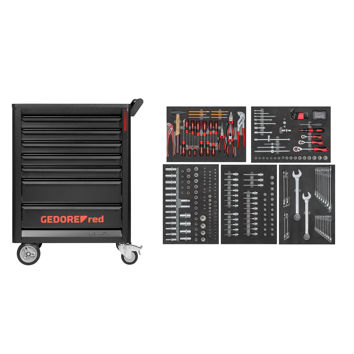 Carro de herramientas GEDMaster con 273 herramientas GEDORE red