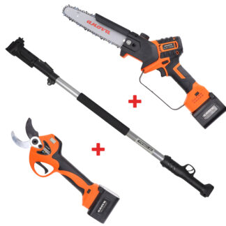 SET DE PODA: TIJERA 40MM + SIERRA 8" + PÉRTIGA 1,5-2,1M 21V ANOVA