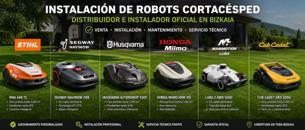 instalación robot cortacésped bizkaia